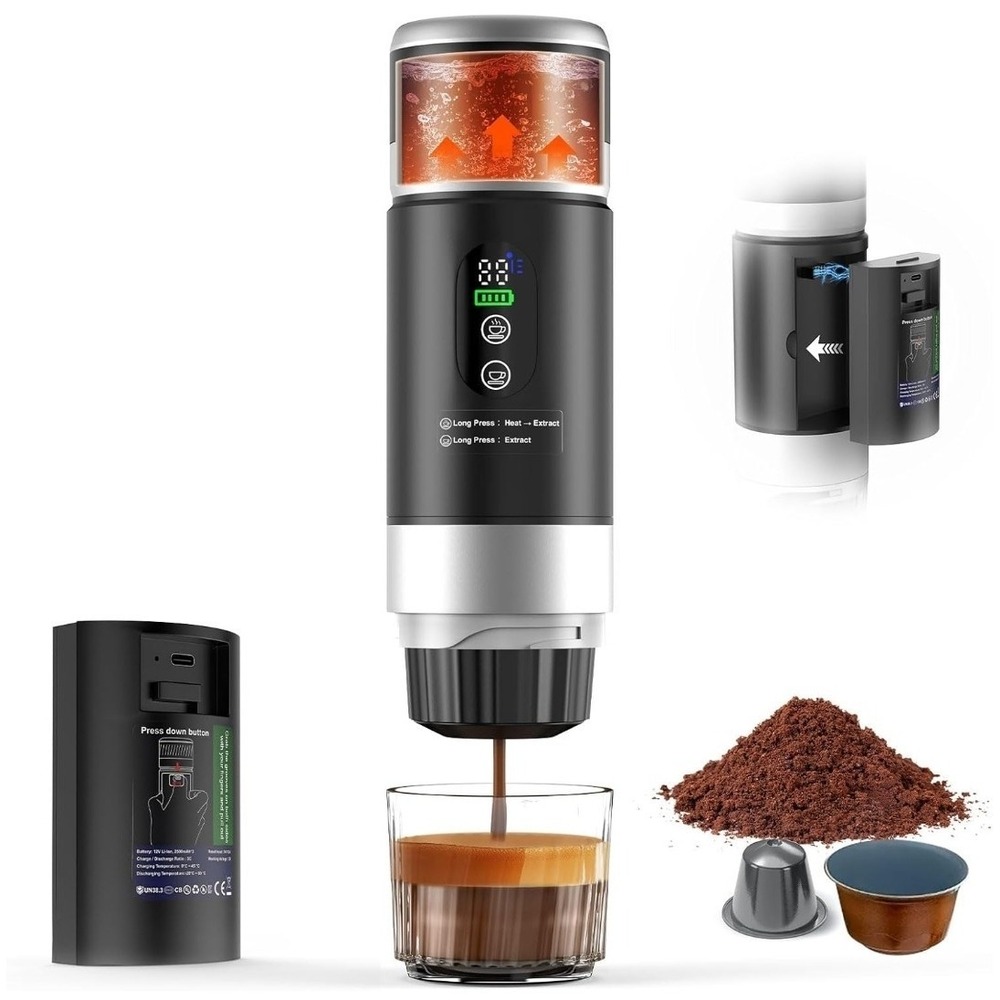Portable Espresso Machine Ground Coffee & Capsule 20 bar Mini Travel Coffee make